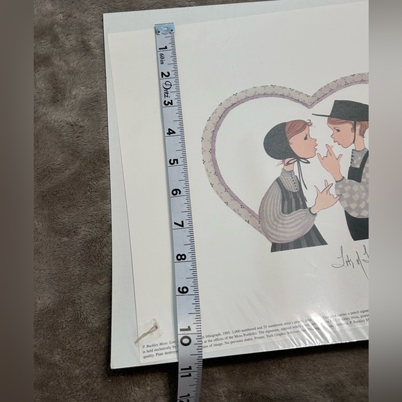 P. BUCKLEY MOSS "LOTS OF LOVE" 1995 LIMITED EDITION HAND SIGNED PRINT Amish - Picture 9 of 9